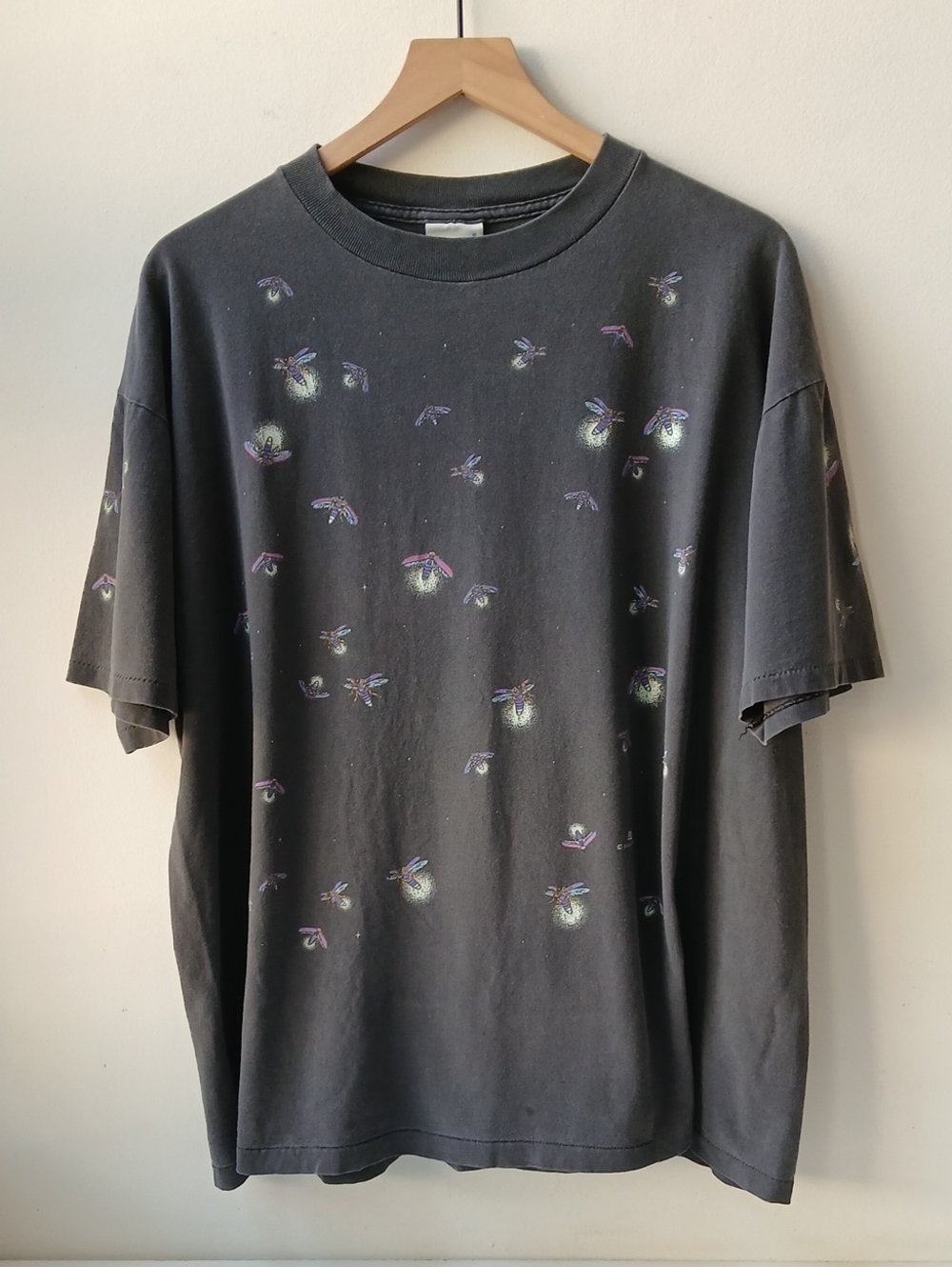 Vintage T Shirt Gray Firefly Print Men's XL